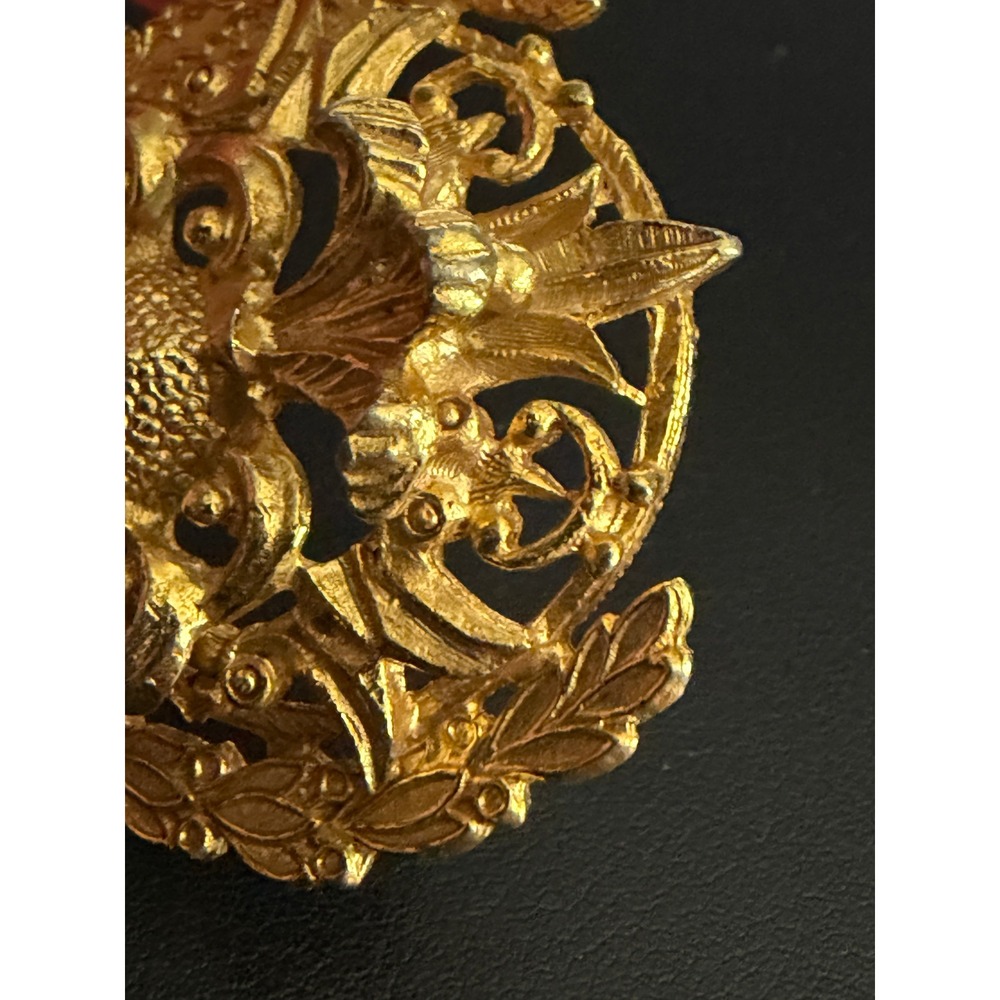 Vintage Florenza Brooch Heraldic Crest Knight Gold Tone READ - Picture 7 of 11